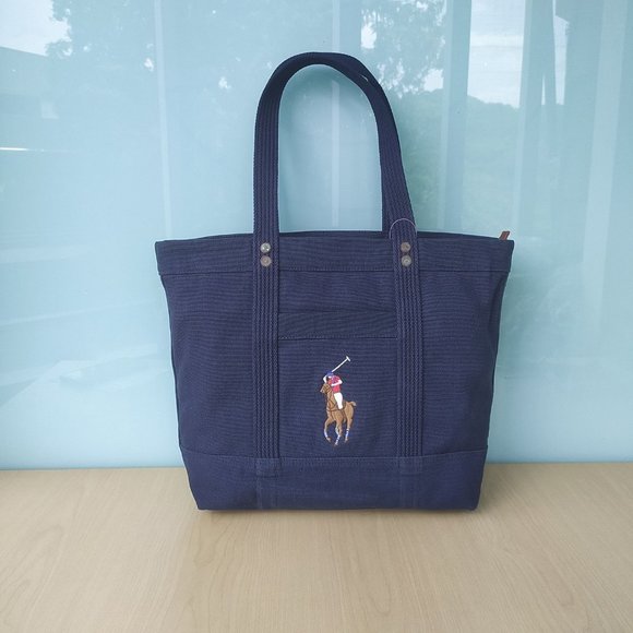 Polo Ralph Lauren Other - Polo Ralph Lauren Big Pony Canvas Tote Navy